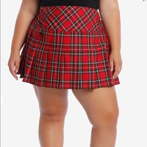NWT Plus Size Tripp Red Plaid Skirt